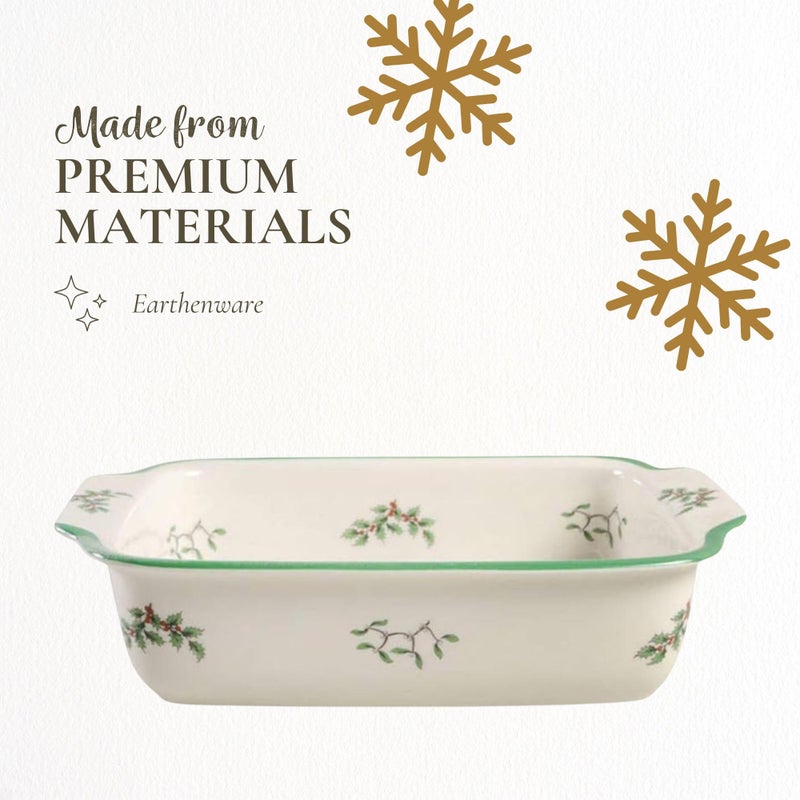 Spode Christmas Tree Rectangular Handled Dish (9" x 12") Baking & Seasonal Platters - Earthenware, Microwave & Dishwasher Safe - Festive Tableware for Holiday Entertaining & Christmas Dining - Image 5